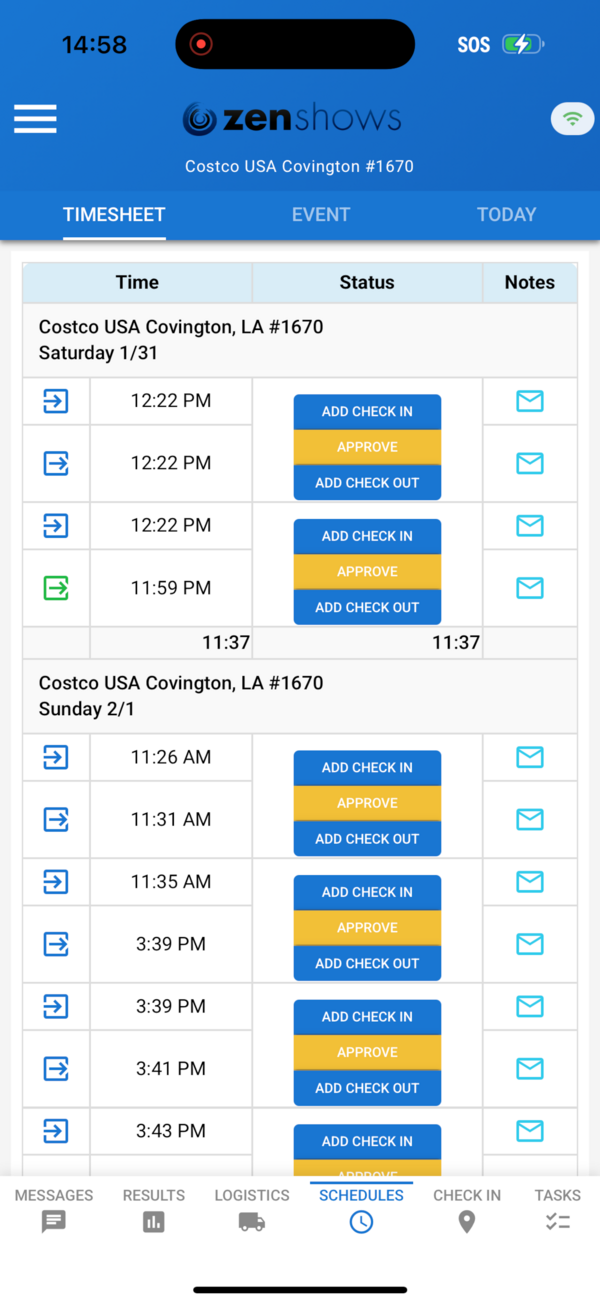 Timesheets & schedules